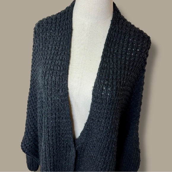 Free People ‘Breeze’ Chunky Wool-Blend Cardigan in Charcoal Gray Size Medium - Picture 15 of 16